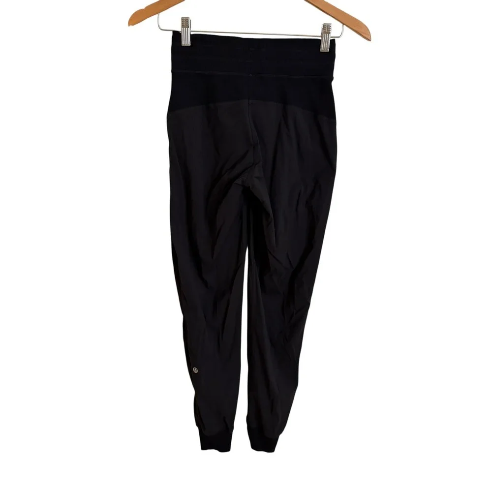 Lululemon Dance Studio Jogger Pants Black Sz 0 Ribbed Waist‎ 27